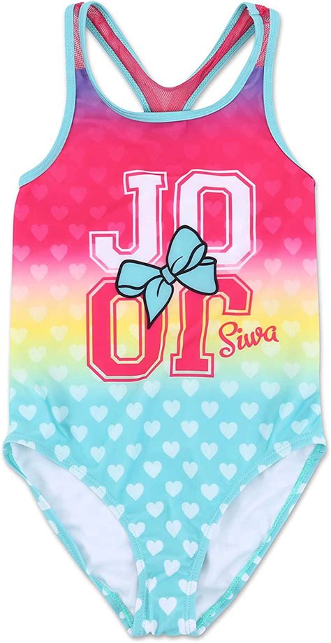 Jojo Siwa Girls Bathing Suit One Piece Swimsuit 4 8 Multicolored