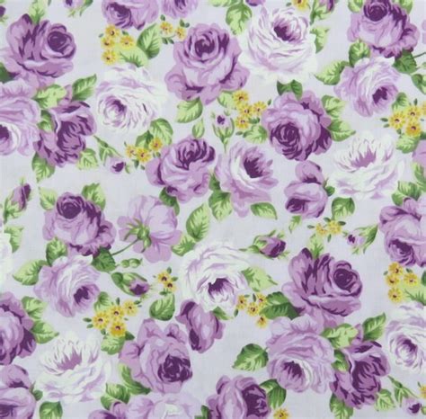 2541d New Rose Flower Fabric In Purple Rose Flower Fabric Floral