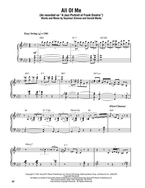 Perfect to play your first song on piano. All Of Me Sheet Music | Oscar Peterson | Piano Transcription
