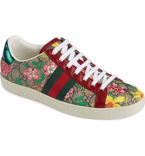 Gucci New Ace Gg Supreme Floral Sneaker Women Nordstrom