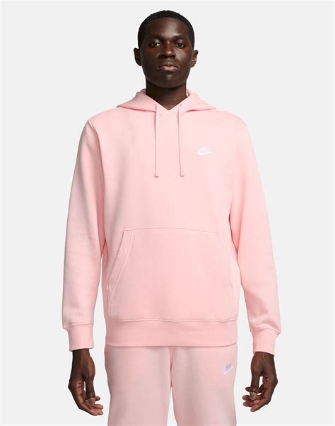 Nike Mens Club Fleece Hoodie Pink Life Style Sports Ie