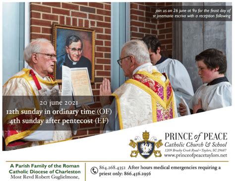 20 June 2021 Bulletin Prince Of Peace Catholic Church And School