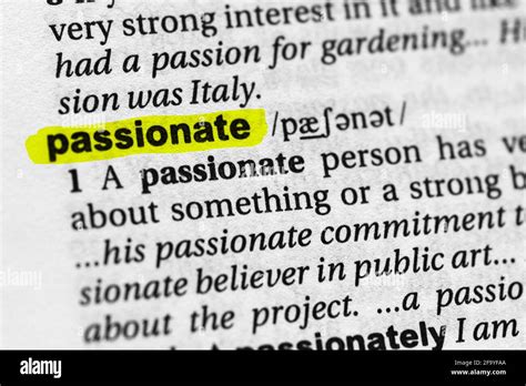 Highlighted Word Passionate Concept And Meaning Stock Photo Alamy