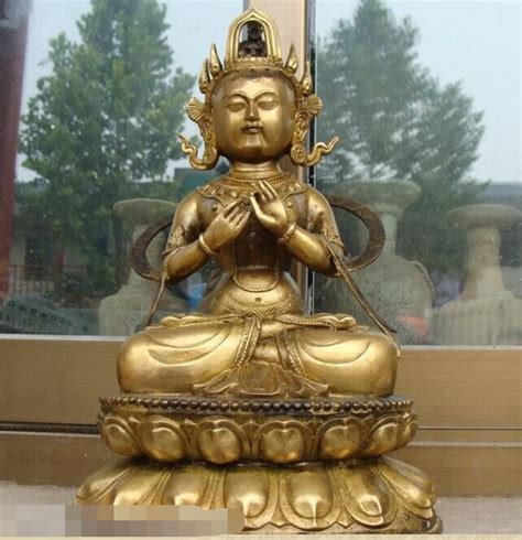 135tibetan Buddhism Classic Bronze Gild Yellow Jambhala Buddha Statue