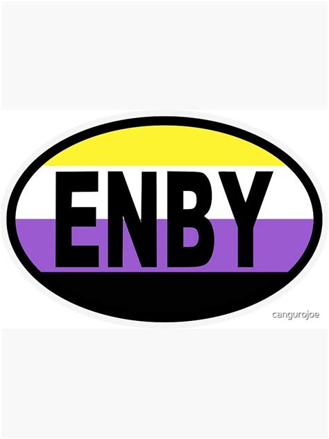 Non Binary Nonbinary Non Binary Enby Pride Flag Oval Bumper Sticker