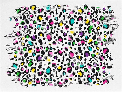 Distressed Multicolor Leopard Print Png Sublimation Design Etsy