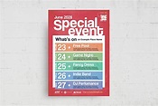 Event Schedule Flyer Template [PSD, AI, Vector] - BrandPacks