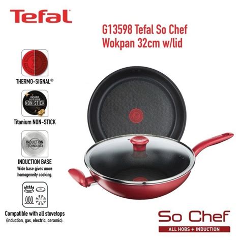 Tefal So Chef 32cm Wokpan With LID G13598 Shopee Malaysia