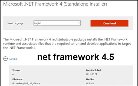 Net Framework 45