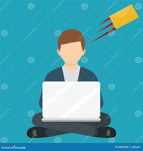 Freelance Man Working With Laptop On Armchair Freelance Job Stock