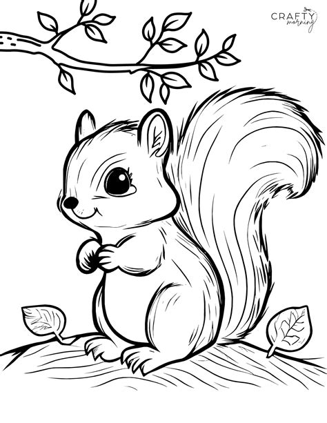 Squirrel Coloring Pages To Print Crafty Morning