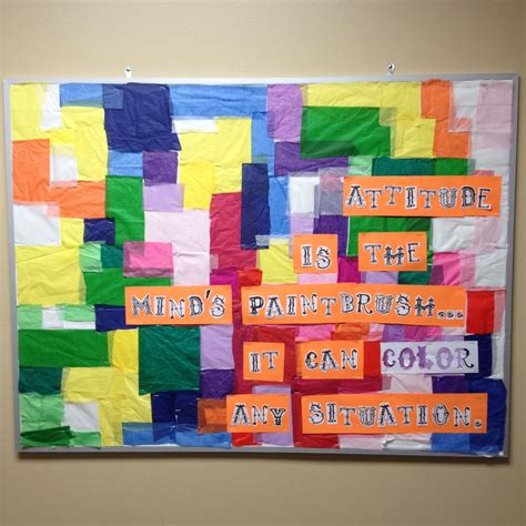 Inspirational Quotes Bulletin Board Using Tissue Paper Middle School