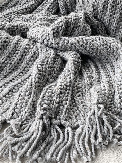 Crochet Pattern Liliknits Chunky Ribbed Crochet Blanket Etsy Chunky
