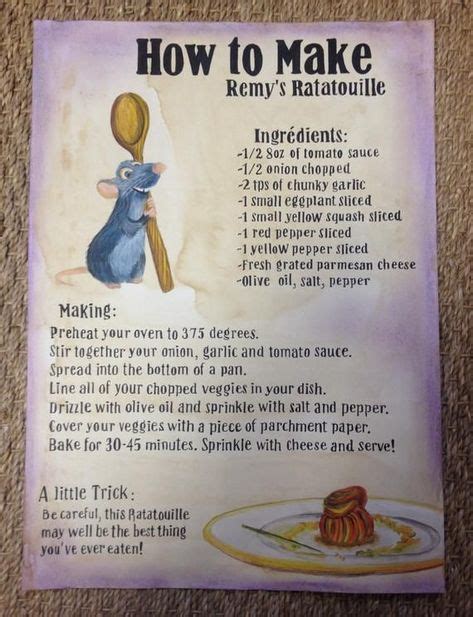 8 Best Chef Gusteau Cookbook Images Ratatouille Disney Ratatouille