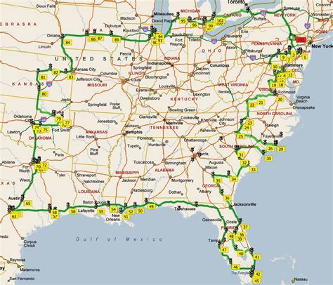 Driving Map Of The United States Map Of The United States