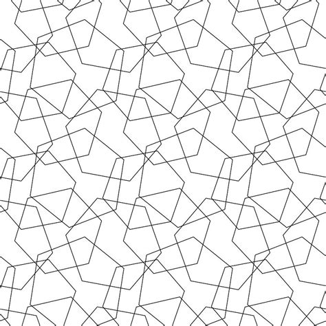Abstract Vector Seamless Pattern Mosaic Of Wire Hexagons Outlines On