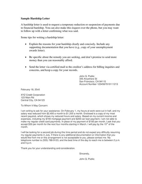 Financial Hardship Letter - How to write a Financial Hardship Letter? Download this Financial ...