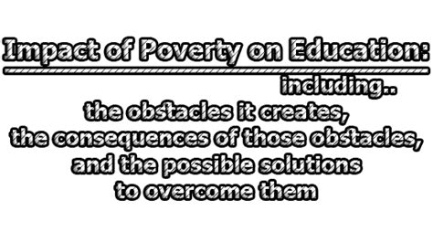 Impact Of Poverty On Education