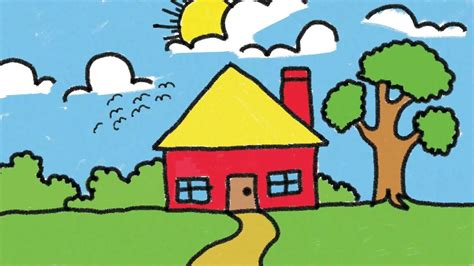 Simple House Drawing For Kids Step By Step Lesson Social Useful Stuff