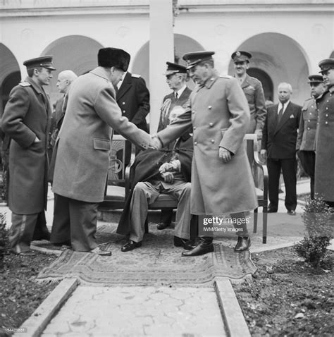The Yalta Conference February 1945 Winston Churchill Shakes Hand