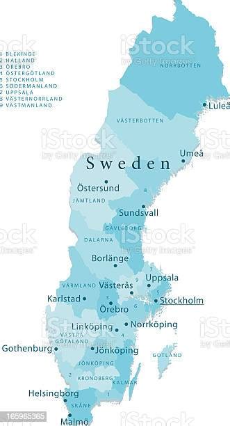 Sweden Vector Map Regions Isolated Stock Illustration Download Image