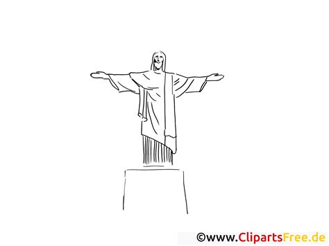 Dibujo de Cristo Redentor Río de Janeiro para colorear