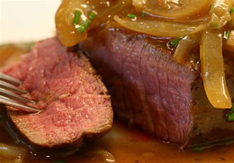 Filet mignon oignon miel et moutarde