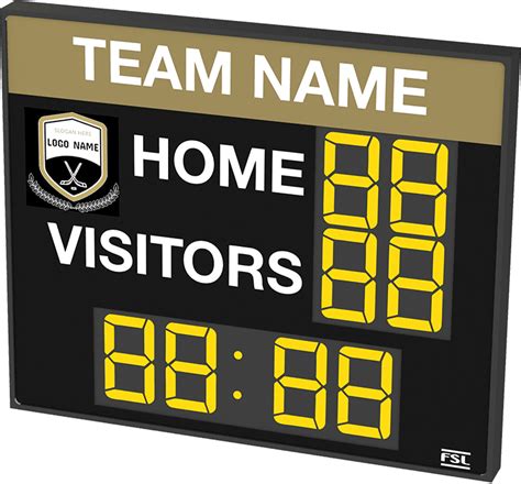 M02 Club Branded Hockey Scoreboard With Clock Fsl Scoreboards
