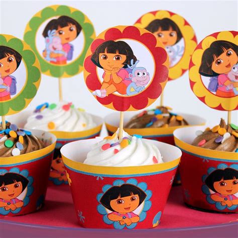 Dora Birthday Party Cupcake Toppers Explorer Birthday Party Dora The