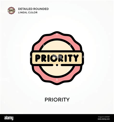Priority Detailed Rounded Lineal Color Modern Vector Illustration