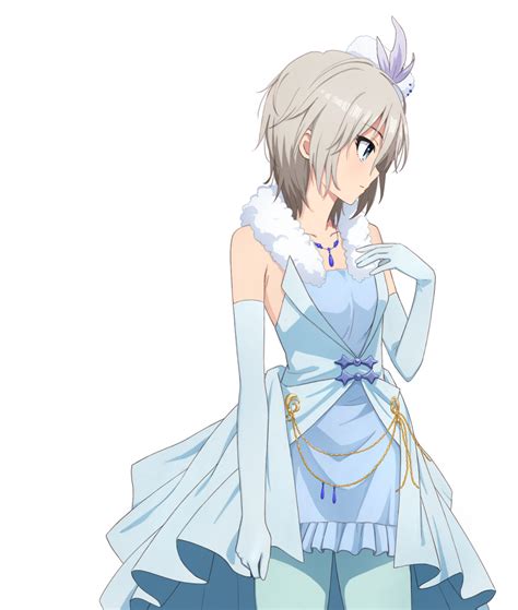 Safebooru 1girl Anastasia Idolmaster Bare Shoulders Blue Eyes Dress