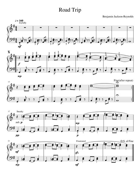 Some of my fondest road trip memories consist of singing at the top of my lungs with my best pals beside me. Road Trip Sheet music for Piano (Solo) | Musescore.com