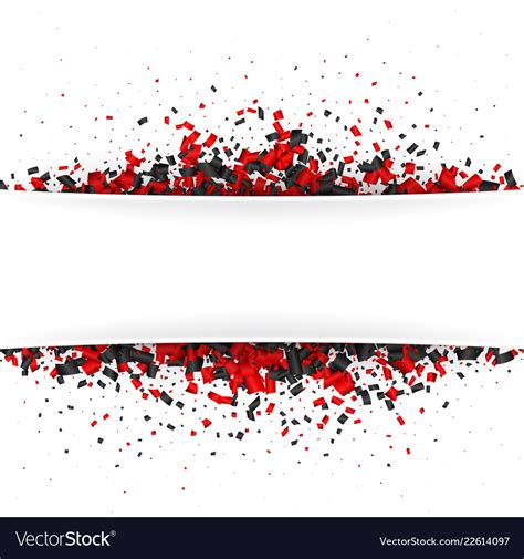 White Festive Background With Red And Black Paper Vector Image