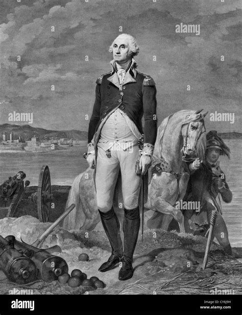 George Washington Full Length Portrait Standing On Bunker Facing