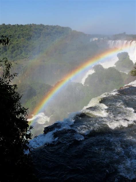 Iguazu Falls And Rainbow Stock Image Image Of Park Forrest 44434037