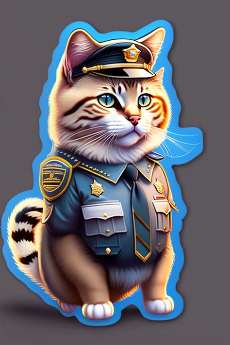 Lexica Cat Police Officersticker