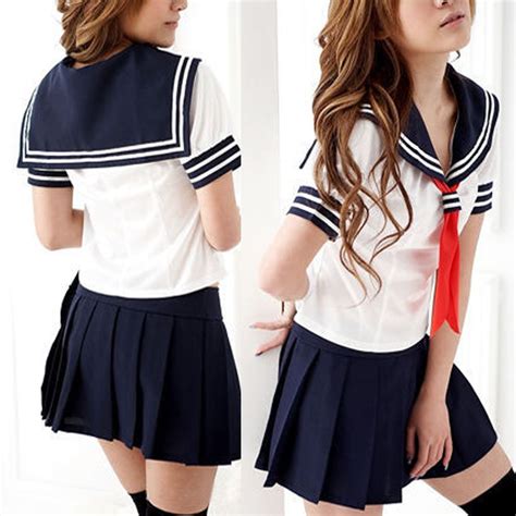 Cosplay Japanese School Girl Students Sailor Uniform Anime Fancy Dress