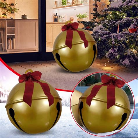 Rovga 24 Inch Giant Christmas Inflatable Ball Outdoor Ornament