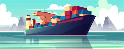 La confianza de un buen seguro de transportes marítimo. Illustration with a dry-cargo ship at sea, ocean. commerce shipping, delivery of goods. | Free ...