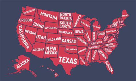 United States Of America Map Poster Map Of Usa With State Names