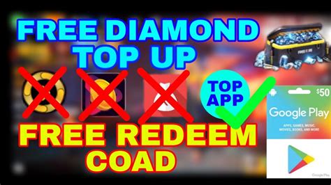 When the code is successfully redeemed, gold or diamonds will automatically be added to your wallet. FREE TOPUP IN FREE FIRE FREE GOOGLE PLAY REDEEM CODE 100% ...