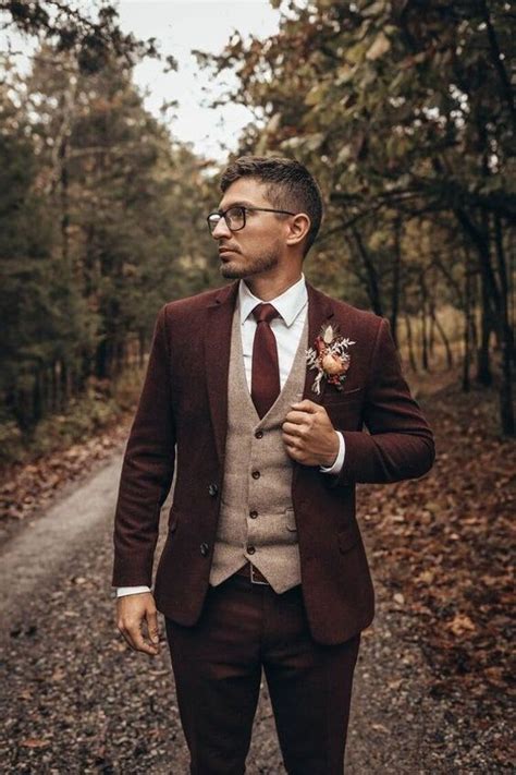 Men Maroon Tweed Suits Suitswedding Suitsmen Dinner Etsy Groom Wedding Attire Mens