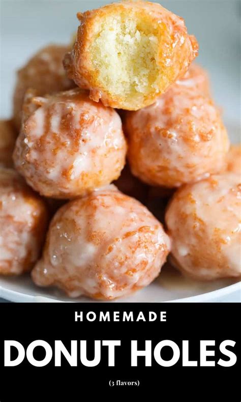 Homemade Donut Holes 3 Flavors Homemade Donuts Recipe Homemade