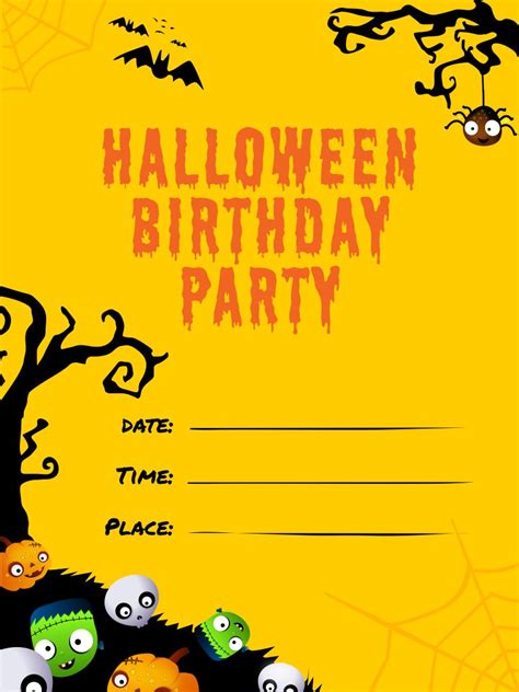 Printable Or Printed Halloween Birthday Invitation Witch Invitation Birthday Party Invitation