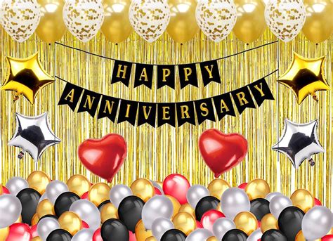 Buy Theme My Party Happy Anniversary Decoration Combo Happy Anniversary Banner Gold Foiled