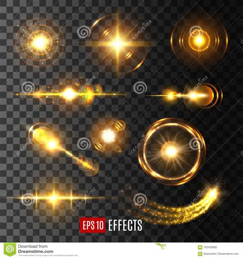 Light Flash Effect Icon Or Vector Lens Flare Shine Stock Vector