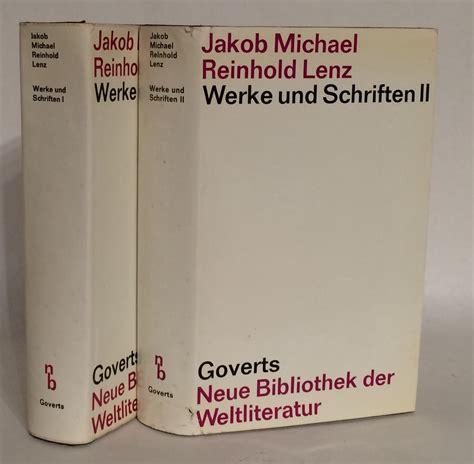 Werke Und Schriften I Und Ii 2 Bände By Lenz Jakob Michael Reinhold