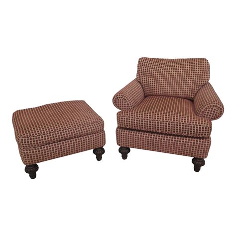 Upholstered Club Chair And Matching Ottoman Chairish
