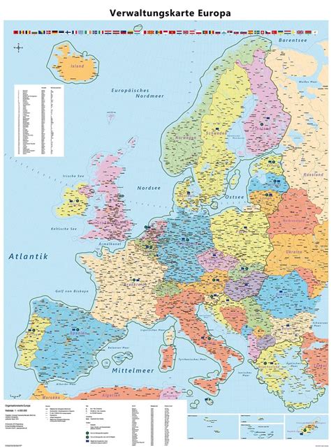 Politische karte europas mit den hauptstädten. Große Europakarte mit Laminierung (beschreib- und ...