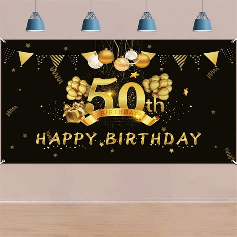 Buy Howaf 50th Birthday Party Decorations Black And Gold Extra Large